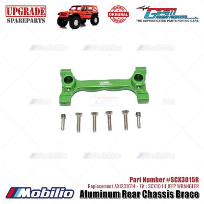 GPM Part #SCX3015R Aluminum Rear Chassis Brace Upgrade Axial SCX10 III Jeep Wrangler AXI231014 Replacement