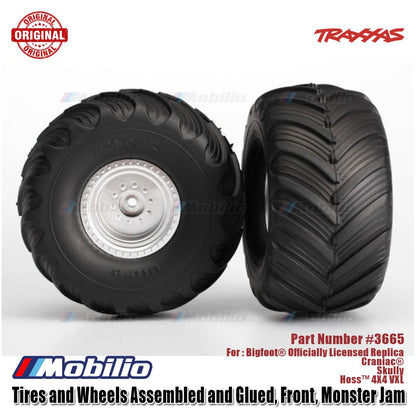 Traxxas Part #3665 Tires & Wheels Assembled Glued Terra Groove Dual Profile RC Bigfoot Hoss Stampede Monster Truck