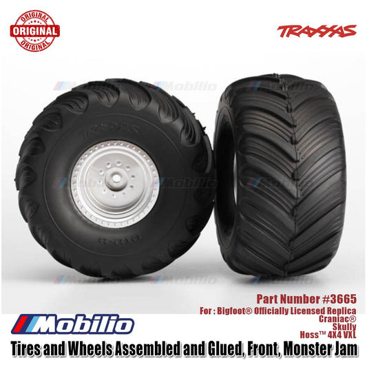 Traxxas Part #3665 Tires & Wheels Assembled Glued Terra Groove Dual Profile RC Bigfoot Hoss Stampede Monster Truck