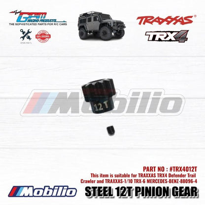GPM Part Steel Pinion Gear 32P 9/10/11/12/14T Stronger and Durable for Traxxas TRX-4 TRX-6 1/10 Scale