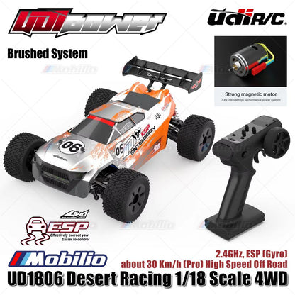 UDIR/C UD1806 / UD1806-Pro Desert Racing 1/18 Scale 4WD 2.4GHz ESP Gyro RC Car RTR