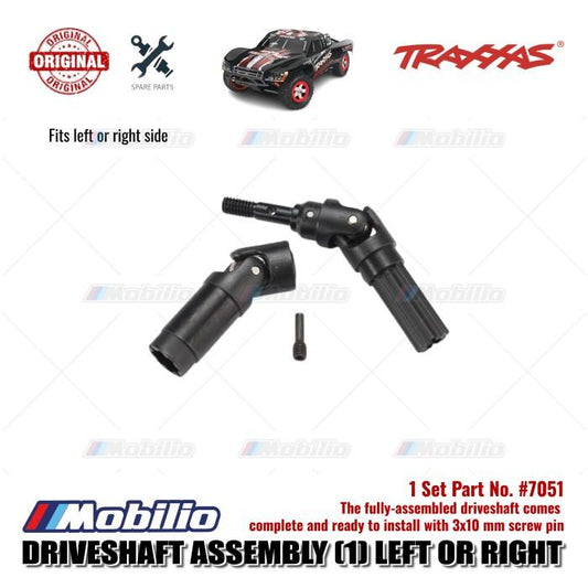 Traxxas Part #7051  Driveshaft Assembly (1) left or right (1/16 Slash) (fully assembled, ready to install)/ 3x10mm screw pin (1) for RC 1/16 Slash