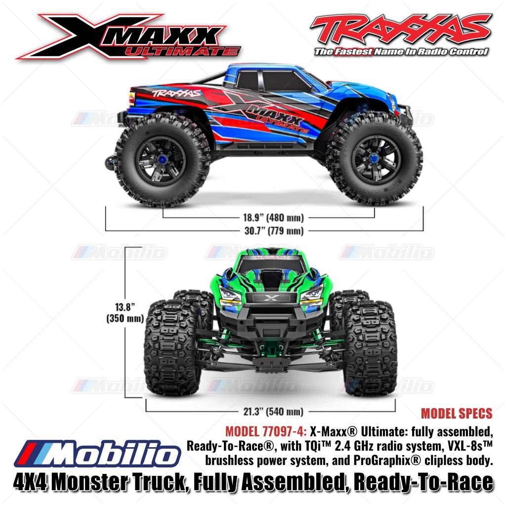 Traxxas 77097-4 X-Maxx XMaxx Ultimate 1/6 Monster Truck 8s Brushless TQI RTR 4WD TQI TSM RTR Clipless
