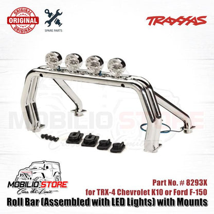Traxxas Part #9262X Roll Bar Assembled with LED lights for TRX-4 K10 or F-150 Body