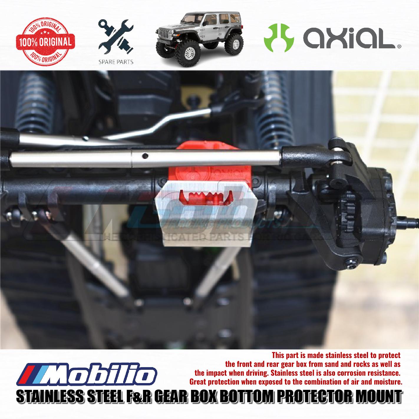 GPM Part #SCX3333X Stainless Steel Front Rear Gear Axles Bottom Protector Mount 2pcs Axial SCX10 III Wrangler