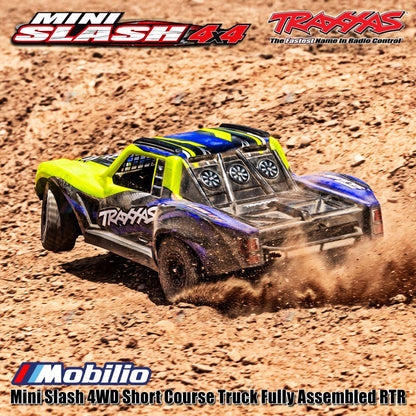 Traxxas 108164-1 Mini Slash 4WD Short Course Truck Rakitan Lengkap RTR Body Tanpa Klip Sistem Tenaga Brushless TQ 2.4GHz BL-2S