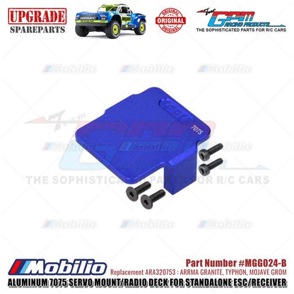 GPM Part #MGG024 Servo Mount/Radio Deck for Standalone ESC/Receiver #ARA320753 Arrma Granite Typhon Mojave Grom Mega