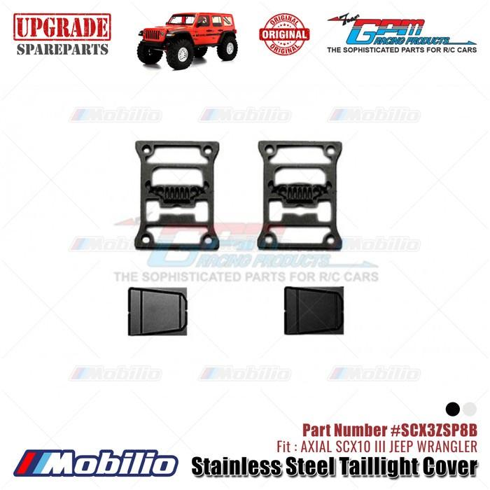 GPM Part #SCX3ZSP8B Stainless Steel Taillight Cover Type B Accessories Axial SCX10 III Jeep Wrangler  Remote Control Toy