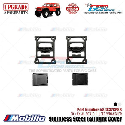 GPM Part #SCX3ZSP8B Stainless Steel Taillight Cover Type B Accessories Axial SCX10 III Jeep Wrangler  Remote Control Toy