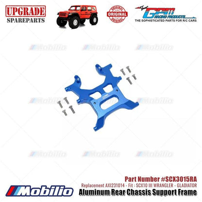 GPM Part #SCX3015RA Aluminum Rear Chassis Support Frame Axial SCX10 III Jeep Wrangler - Gladiator  Remote Control Toy