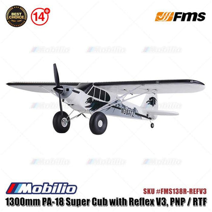 FMS 1300mm PA-18 Super Cub dengan Reflex V3 - PNP/RTF #FMS138R-REFV3 RC Pesawat Aeromodelling