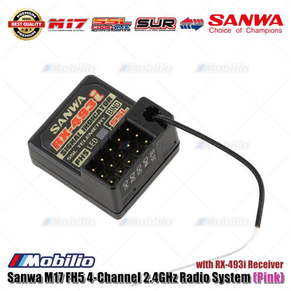 Sanwa Limited Edition M17 FH5 4-Channel 2.4GHz Radio System (Pink) with RX-493i Receiver