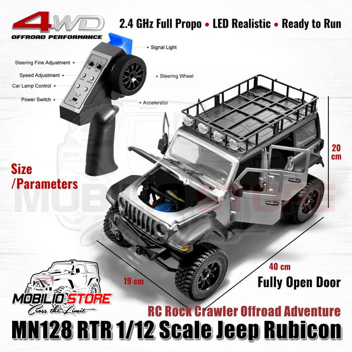 MN128 RTR 1/12 Scale Jeep Rubicon RC Rock Crawler Offroad Adventure