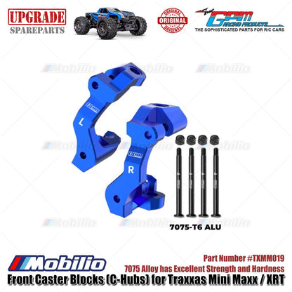 GPM Part #TXMM019 7075 Alloy Front Caster Blocks (C-Hubs) for RC Traxxas Mini Maxx / Mini XRT