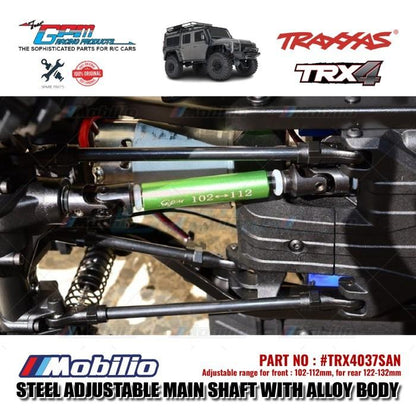 GPM Part #TRX4037SAN Steel Adjustable Main Shaft With Alloy Body Traxxas TRX-4 Trail Crawler