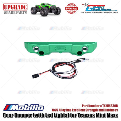 GPM Part #TXMM330R 7075 Alloy Rear Bumper (with Led Lights) for RC Traxxas Mini Maxx