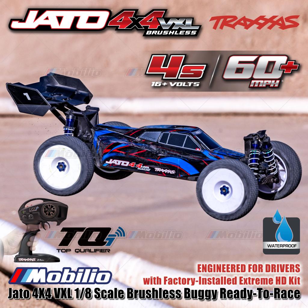 Traxxas 90386-4 Jato 4X4 VXL 1/8 Scale Brushless Buggy dengan Kit Extreme HD Pabrik RTR Kontrol Jarak Jauh &amp; Gear Velineon