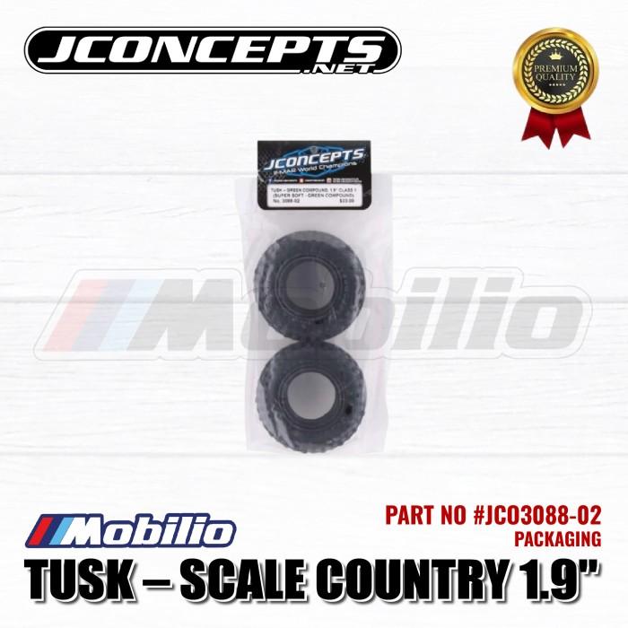 Jconcepts Part #JCO3088-02 1.9 Tusk Scale Country Class 1 Crawler Tires 2Pcs 100mm Green