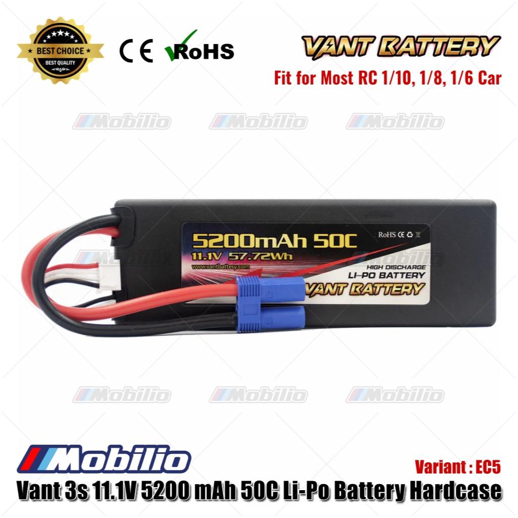 Vant Battery LiPo 3S 11.1 Volt 5200mAh 50C Baterai Li-Po Hard Case