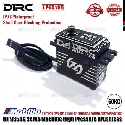 D1RC Steering Gear HT 9350G Servo Machine Tekanan Tinggi Brushless Tahan Air untuk 1/10 1/8 RC Crawler Adventure