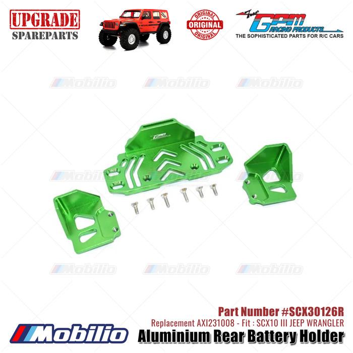 GPM Part #SCX30126R Aluminium Rear Battery Holder Upgrade Axial SCX10 III Jeep Wrangler AXI231008 Replacement