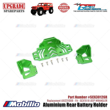 GPM Part #SCX30126R Aluminium Rear Battery Holder Upgrade Axial SCX10 III Jeep Wrangler AXI231008 Replacement