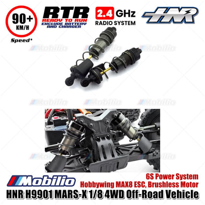 HNR H9901 MARS-X 1/8 4WD Off-Road Vehicle RC 6S Power System Hobbywing MAX8 ESC Brushless Motor RTR Remote Control