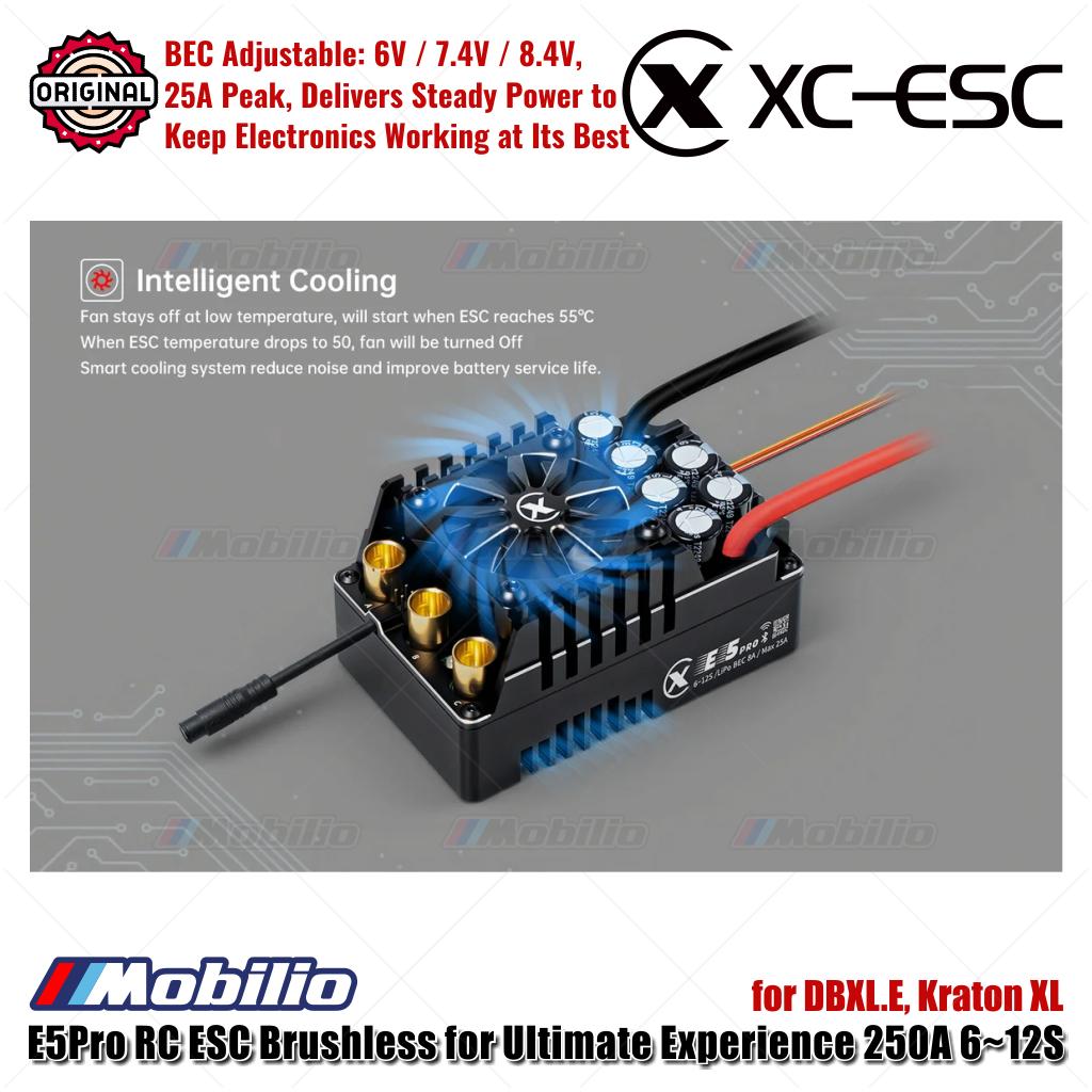 ESC Sensor Tanpa Sikat XC-ESC E5 PRO untuk Mobil RC LiPo 6-12S 250A Berkelanjutan BEC 8A Puncak 25A