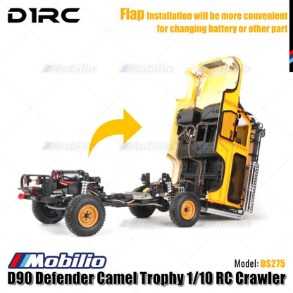 D1RC DS275 D90 Defender Camel Trophy 1/10 Scale 275mm Wheelbase RC Crawler Car Adventure