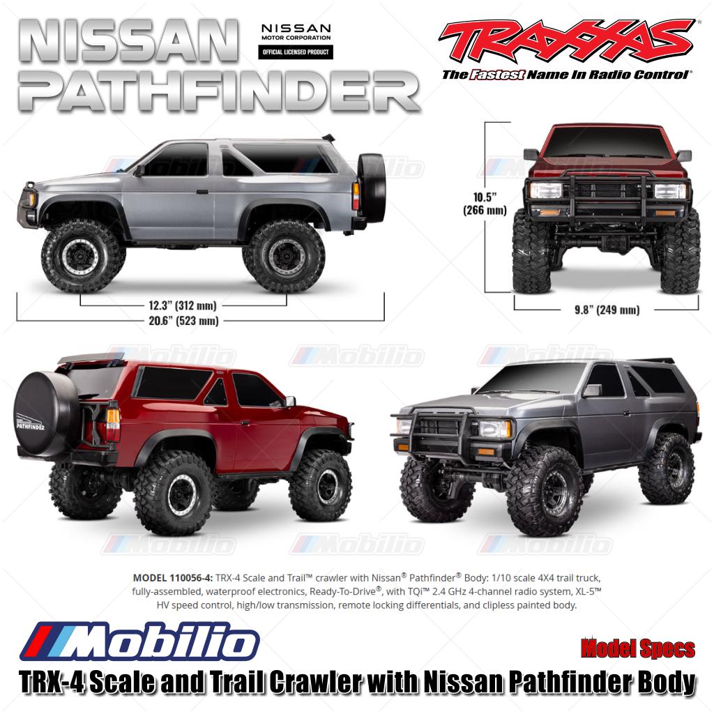 Traxxas 110056-4 TRX-4 Scale and Trail Crawler dengan Nissan Pathfinder RC 1/10 4X4 Tahan Air RTR 2.4GHz TQi Adventure