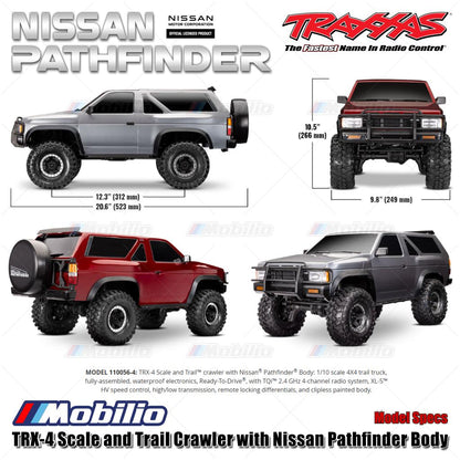 Traxxas 110056-4 TRX-4 Scale and Trail Crawler dengan Nissan Pathfinder RC 1/10 4X4 Tahan Air RTR 2.4GHz TQi Adventure