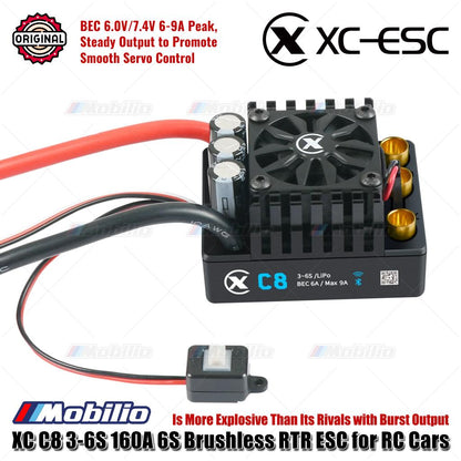 XC-ESC C8 6S Brushless Sensorless RTR ESC 3-6S 160A untuk Mobil RC