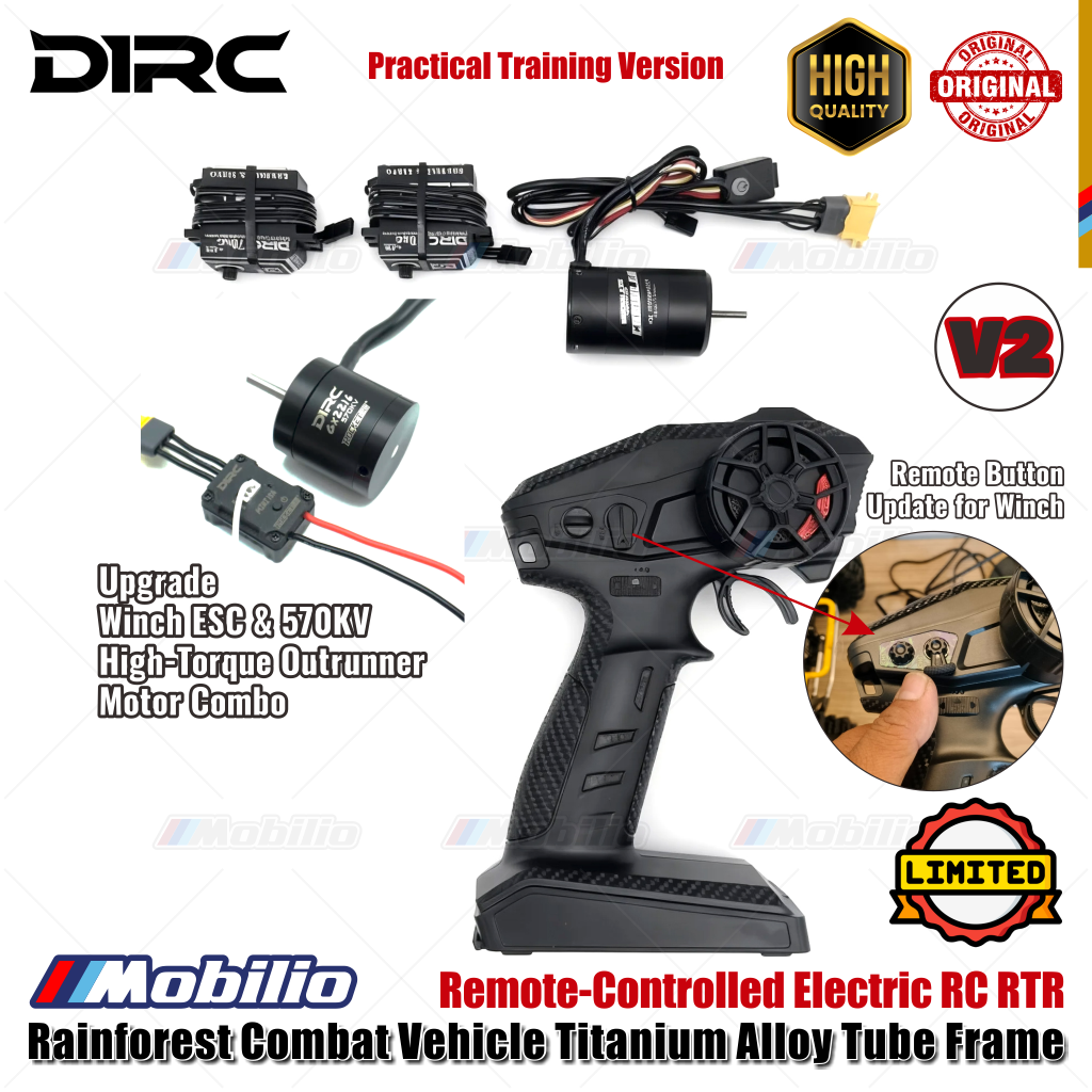 D1RC Ti-Fury V2 Rainforest Combat Vehicle Titanium Alloy Tube Frame Remote-Controlled Electric RC RTR Rock Crawler