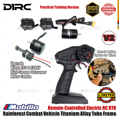 D1RC Ti-Fury V2 Rainforest Combat Vehicle Titanium Alloy Tube Frame Remote-Controlled Electric RC RTR Rock Crawler