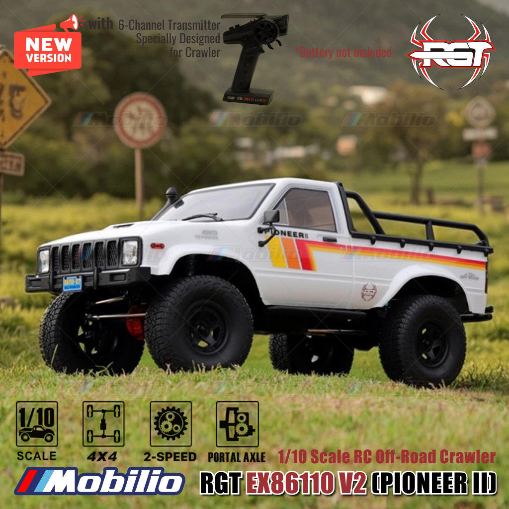 RGT EX86110 V2 PIONEER II 1/10 Scale Rock Crawler EX86110V2 4WD Offroad RTR RC Car