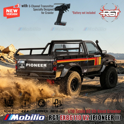 RGT EX86110 V2 PIONEER II 1/10 Scale Rock Crawler EX86110V2 4WD Offroad RTR RC Car
