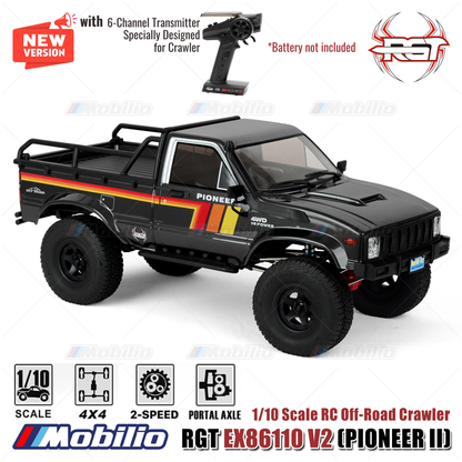 RGT EX86110 V2 PIONEER II 1/10 Scale Rock Crawler EX86110V2 4WD Offroad RTR RC Car