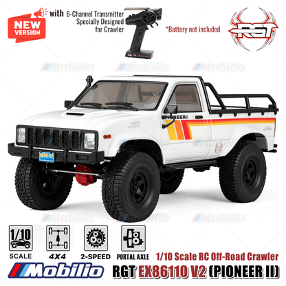 RGT EX86110 V2 PIONEER II 1/10 Scale Rock Crawler EX86110V2 4WD Offroad RTR RC Car