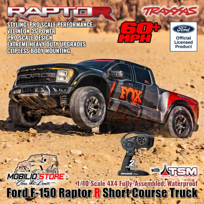 Traxxas 101076-4 Ford F-150 Raptor R Short Course Truck 1/10 Scale 4X4 VXL RTR dengan Velineon 3S Power dan TSM untuk Performa Maksimal - Control