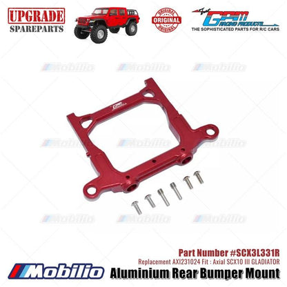 GPM Part #SCX3L331R Aluminium Rear Bumper Mount Upgrade RC Axial SCX10 III Jeep Gladiator  Remote Control Toy