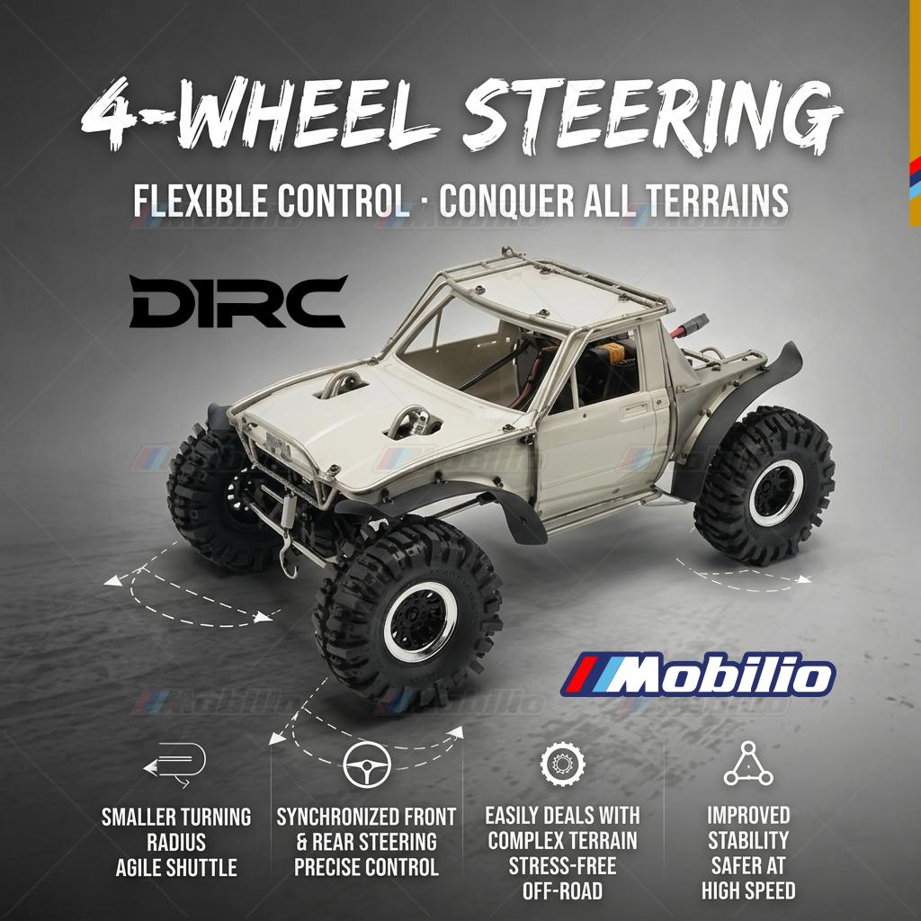 D1RC x RCRFC Ti-Fury RTR R1 Kompetisi Kelas 1/10 Extreme Crawler (Tidak Berwarna + Titanium Mentah) Rainforest Chariot Sudah Terpasang