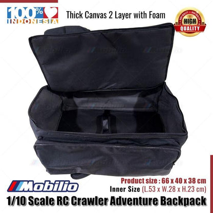 Tas Ransel Petualangan RC Crawler Skala 1/10 Kanvas Kualitas Tinggi Ukuran Dalam 53x28x23cm