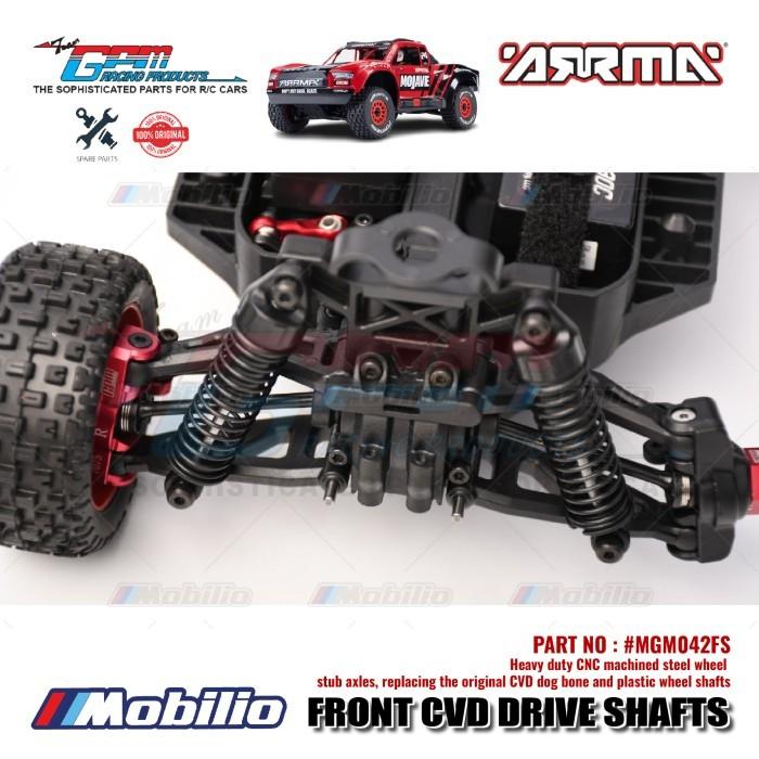 GPM Part #MGM042FS 4140 Medium Carbon Steel Front CVD Drive Shafts 42mm with 7075 Alloy Wheel Hex RC Arrma Mojave Grom Control Remote