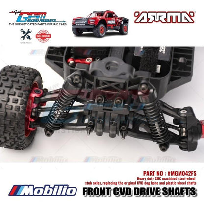 GPM Part #MGM042FS 4140 Medium Carbon Steel Front CVD Drive Shafts 42mm with 7075 Alloy Wheel Hex RC Arrma Mojave Grom Control Remote