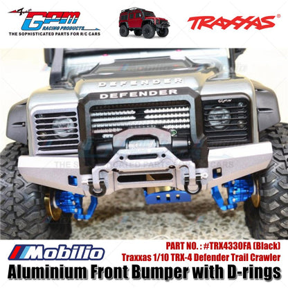 GPM Part #TRX4330FA Aluminium Front Bumper with D-rings for Traxxas 1/10 TRX-4 Defender Trail Crawler