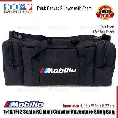 Tas Selempang Mini Crawler RC Skala 1/16 1/12 Petualangan Kanvas Kualitas Tinggi Bagian Dalam 38x16x22cm