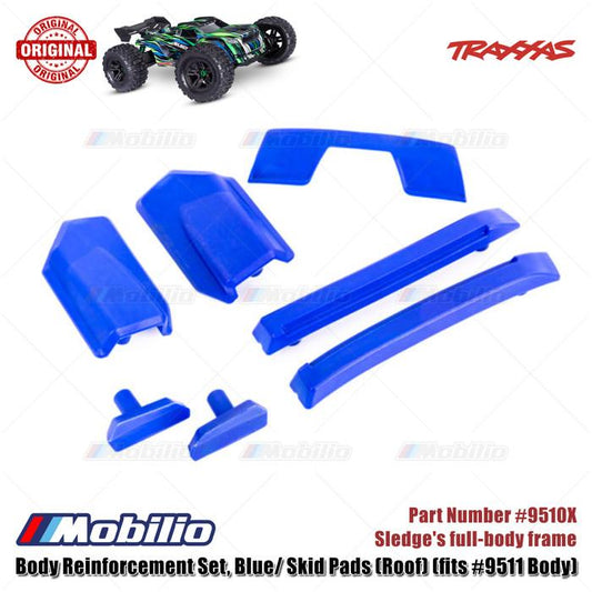 Traxxas Part #9510X Body Reinforcement Set Blue Skid Pads Roof fits #9511 Body Sledge Full-body Frame