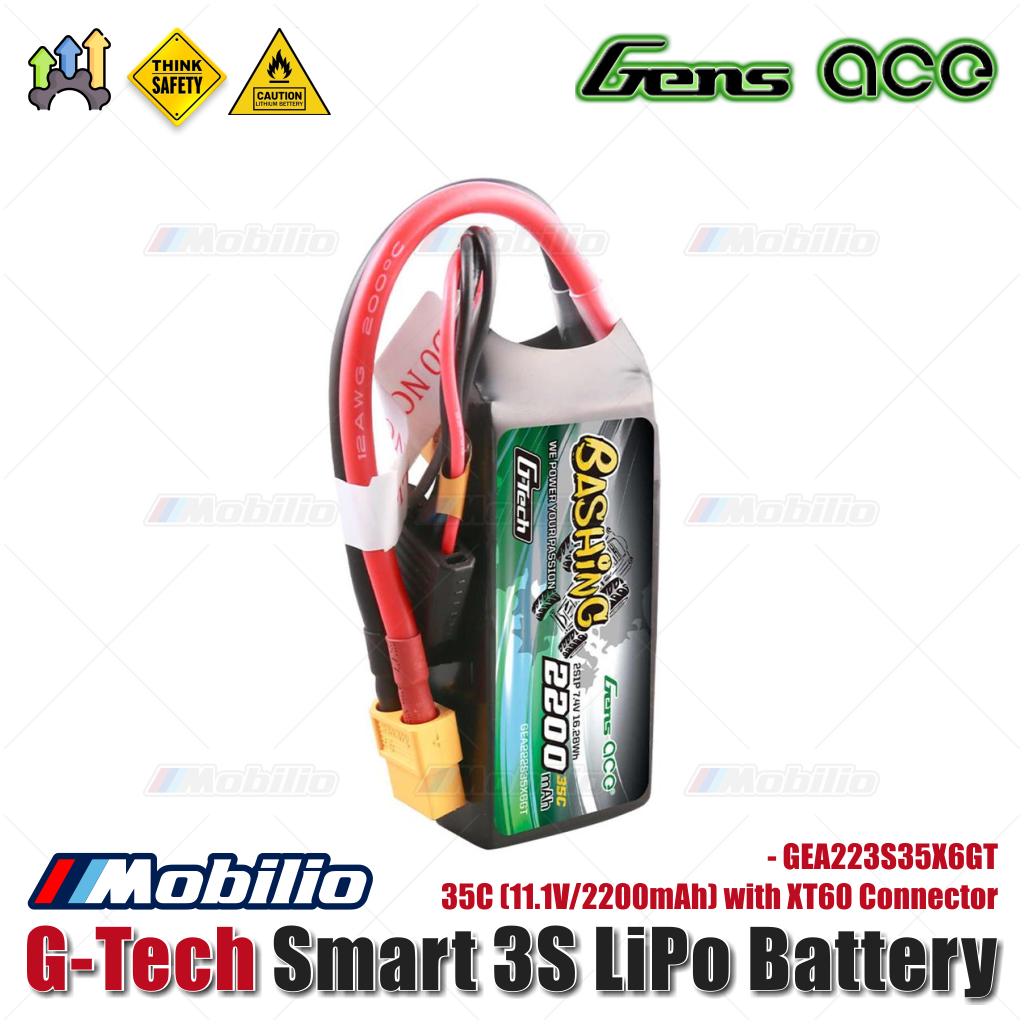 Gens Ace G-Tech Smart 3S Lipo Baterai 35C (11.1V/2200mAh) dengan Konektor XT60 - GEA22003S35X6