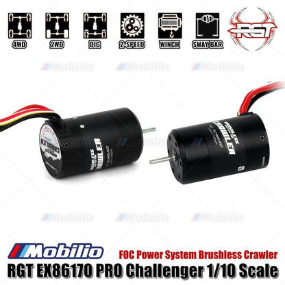 RGT EX86170 PRO Challenger 1/10 2.4G 4WD Mobil RC Brushless Rock Crawler Petualangan Off-Road