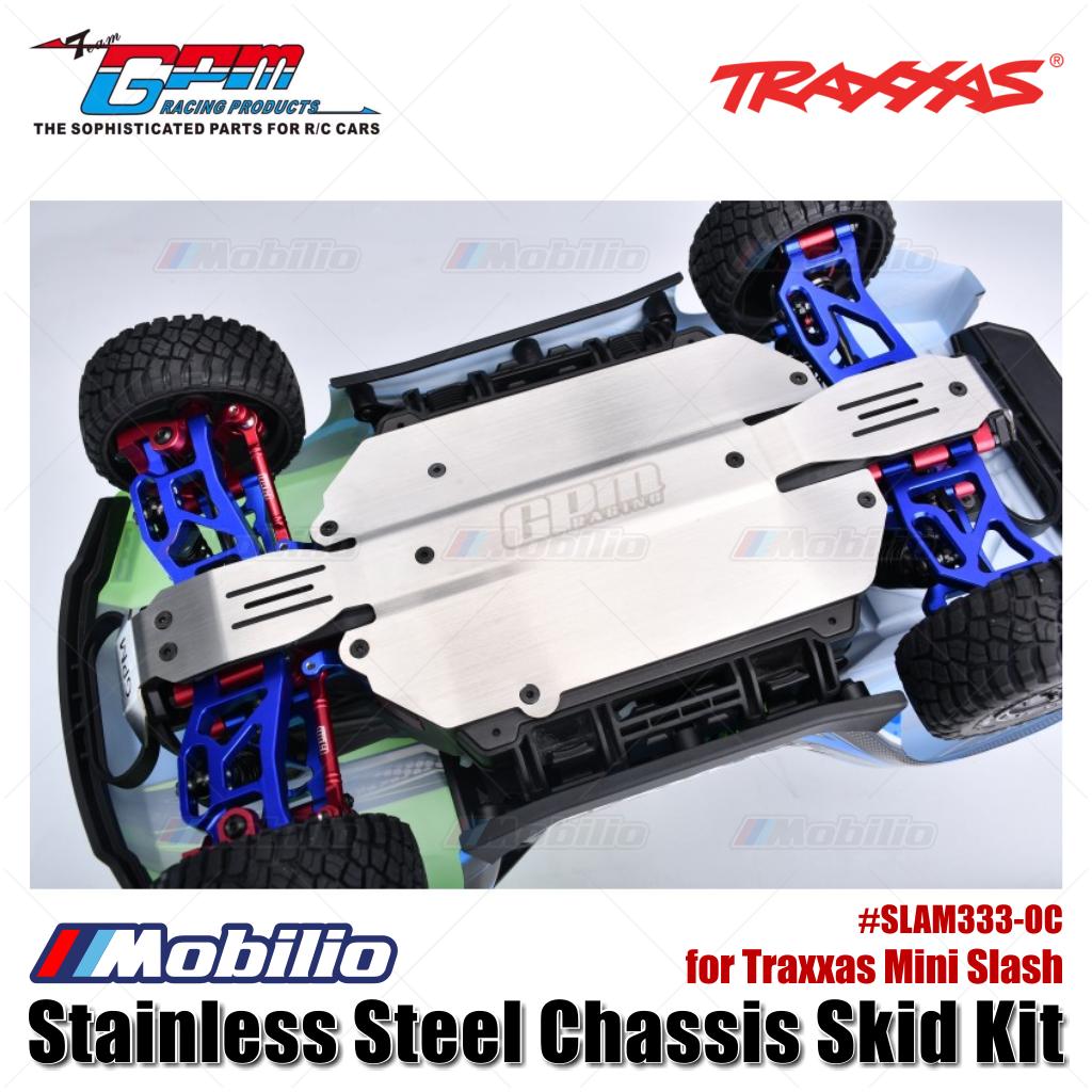 GPM Part #SLAM333-OC Stainless Steel Chassis Skid Kit for Traxxas Mini Slash Upgrade